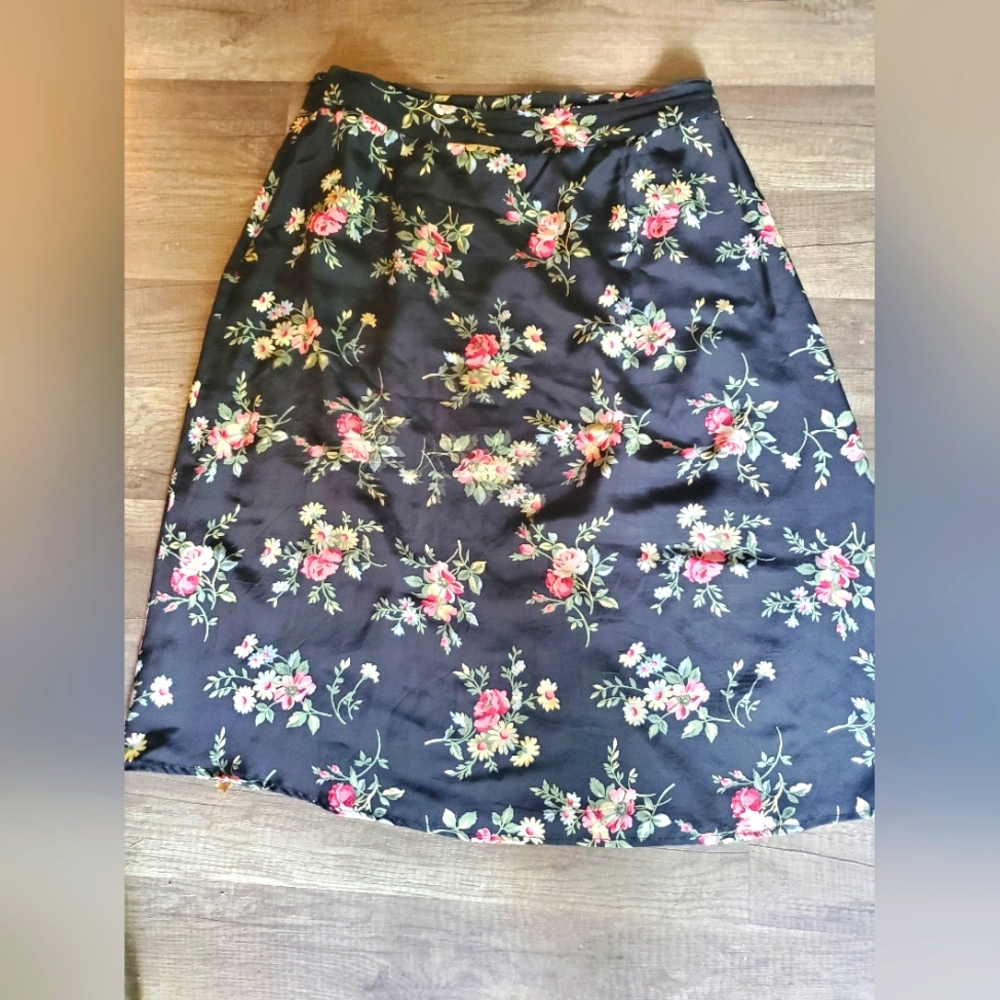 Black floral skirt